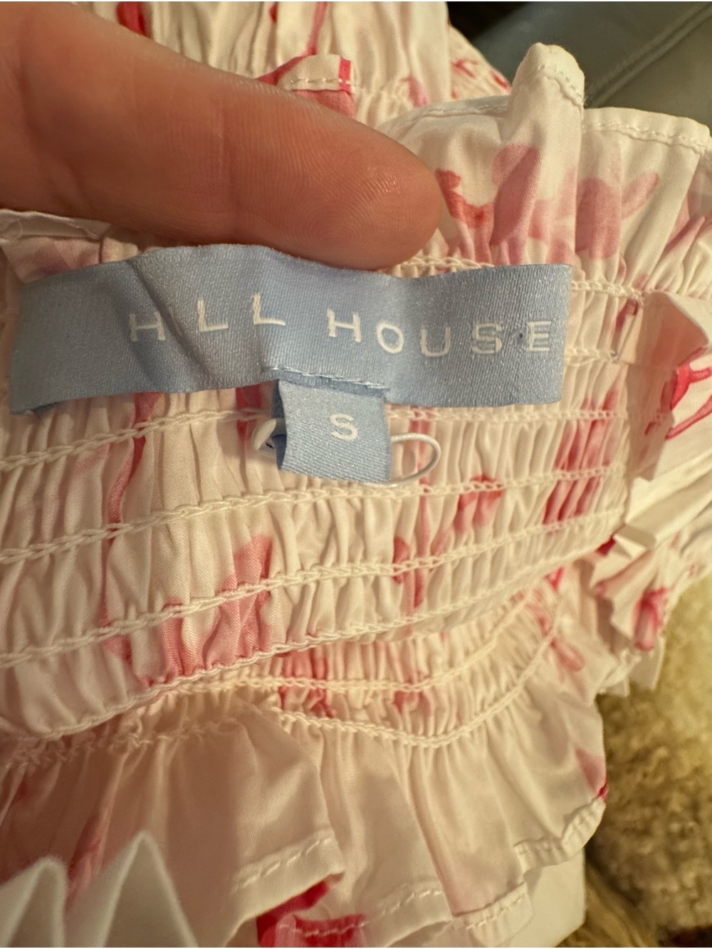 Hill House Red Botanical Nap Dress Size Small Flaws - Picture 10 of 12